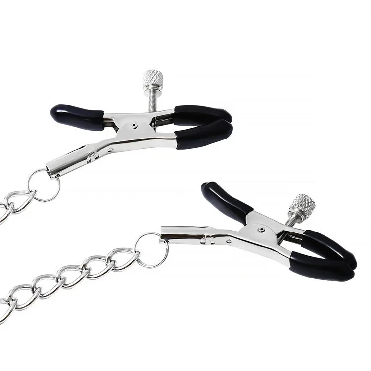Erotic Sex Toys Bondage Gear Breast Clamp Clips Adjustable Nipple Clamps With Chain Letter