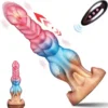 Monster Dildo Thrusting Fantasy Huge Dragon Knot Anal Dildo 4IN1-5 Thrusting 10 Vibrating Heating Knots Animal Dildo