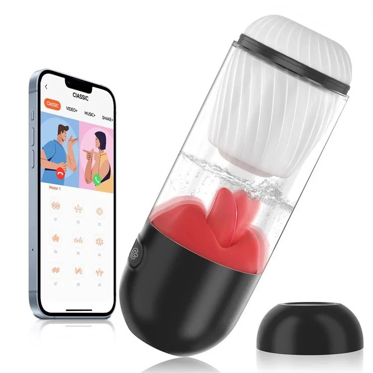 9 Modes USB 360 Rotation Licking Tongue App Control Masturbators Sex Toy Men