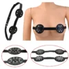 Metal Breast Binder with Adjustable Belt Breast Bondage With Spiked round Clamp Teasing Sex Toys for Man Women