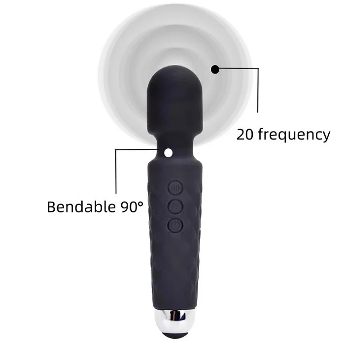 USB Charged 20-Frequency Dildo Vibrator Wand Sex Toys for G-Spot AV Wand Vibrator