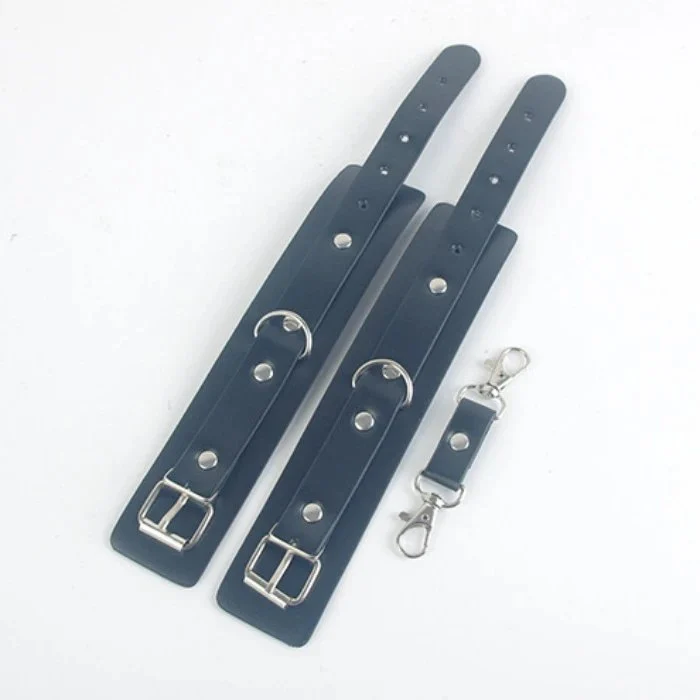 Men and Women's Leather Handcuffs and Ankle Cuffs Bondage Restraint Sex Toys