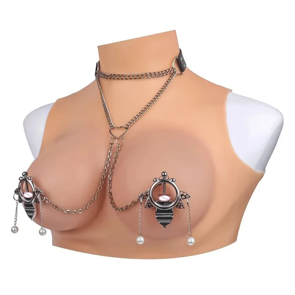 Metal Nipple Clamp Wearable Chain Leather Nipple Clamp Bondage Sexy Underwear Painful Game Adult Flirting Sex Toy