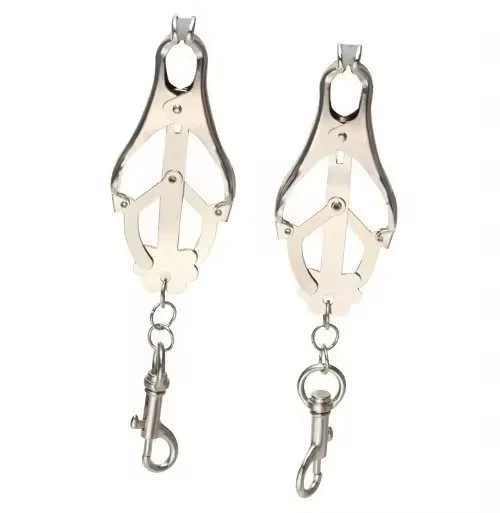 New Butterfly Design Type Adjustable Silver Metal Nipple Clamp Sex Toys Strong Breast Clamps