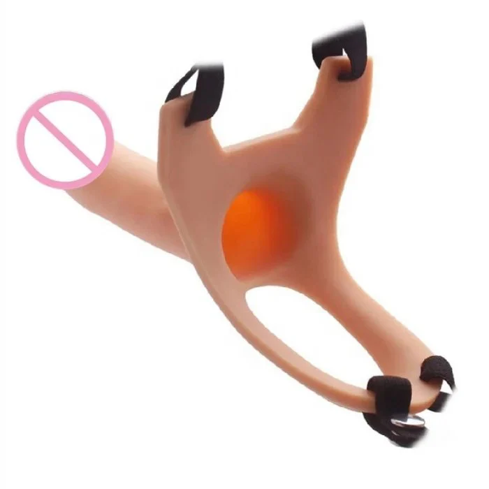 Strap-On Silicone Dildo Dong Soft Adult Sex Toy for Women Gay