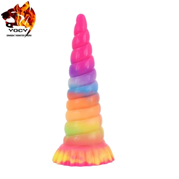 Big Size Unicorn Glow in Dark Dildos Adult Silicone Comfortable Realistic Suction Cup Anal Plug Penis Dildos for Women