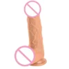 China 19cm Realistic Silicone Soft Adult Sex Toy Dildo for Men and Women 100% Waterproof & Eco-Friendly