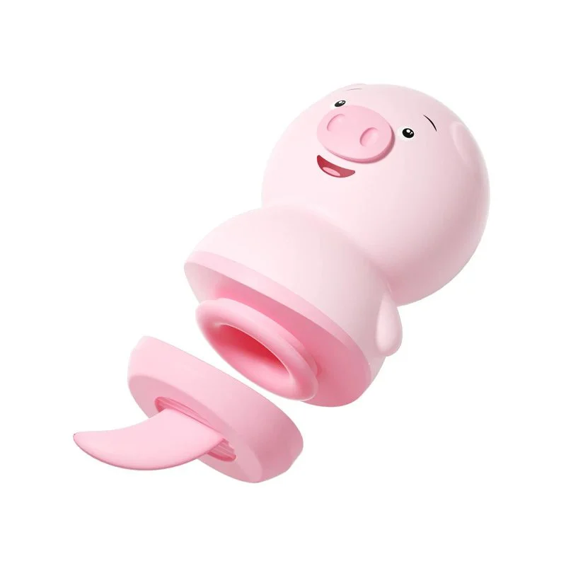 Sexy Cute Pig Clitoris Tongue Licking Silicone Vibrator Clit Nipple Massager Fast Orgasm USB Rechargeable 6-Speed Waterproof
