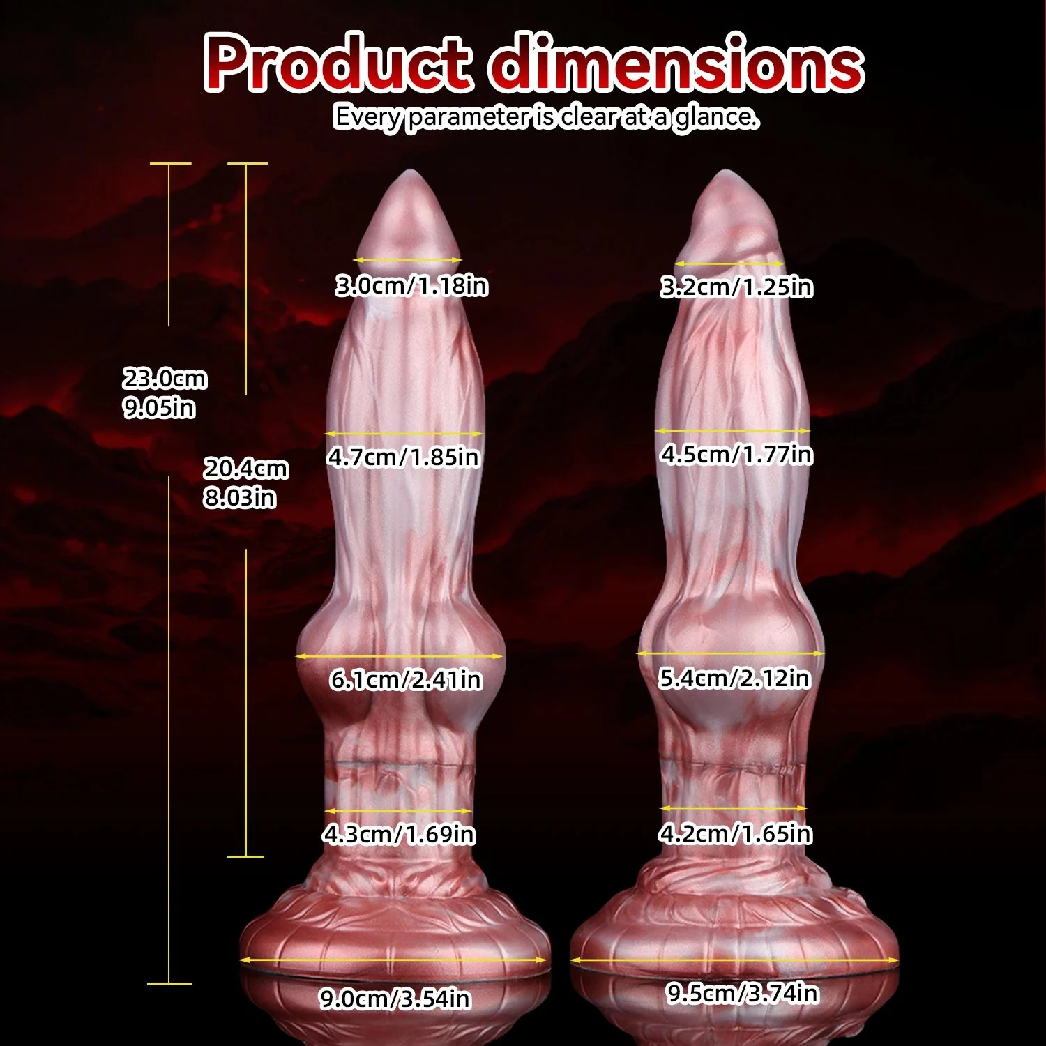 Detachable Inflatable Fantasy Dildo Inferno Guard Dog Suction Cup Design, Multi-Experience Medical Grade Silicone Adult Toy