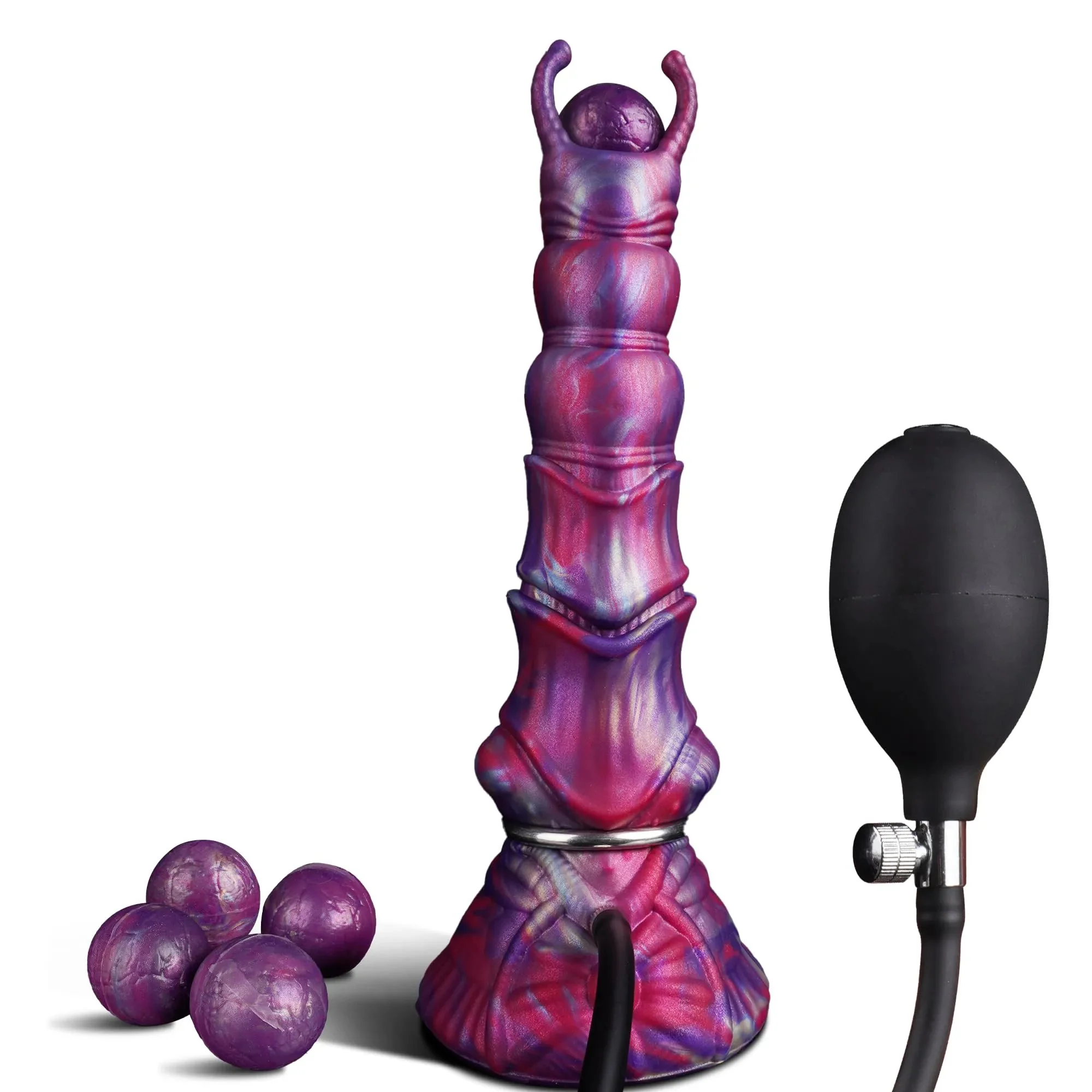 Fantasy Monster Alien Ovipositor Silicone Dildo with 3 Soft Balls and Eggs Realistic Adult Sex Toy for Women and Men