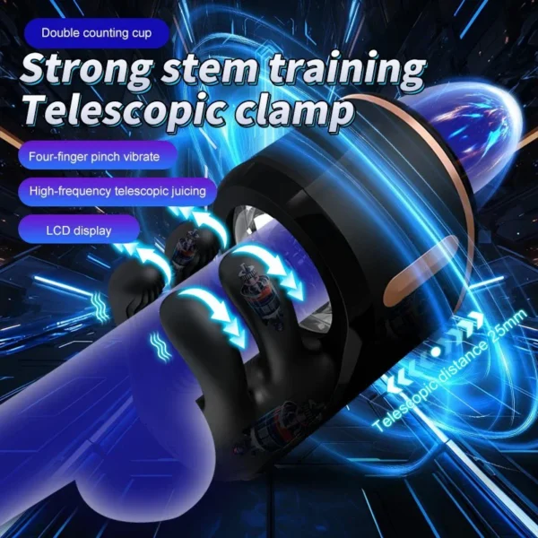 Automatic Dual Motor Strong Vibration 9-frequency Rotation Clamp Sucking Function Airplane-shaped Male Masturbator Adult