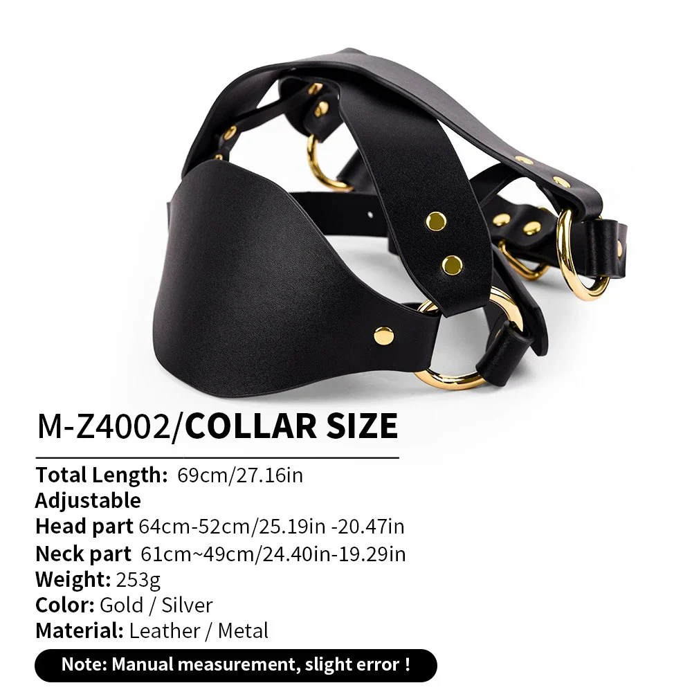 Comfortable Leather Mask with Adjustable Straps Two Colors Available for Fetish Role Play