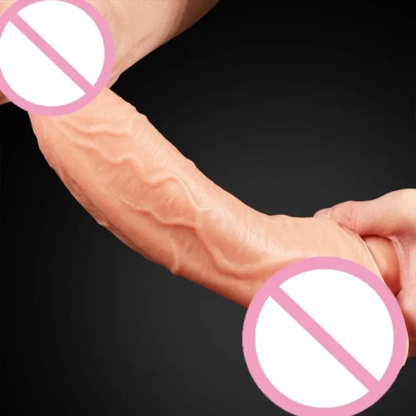 High Quality Waterproof Manual Huge Realistic Penis Female Double Dildo De Silicon