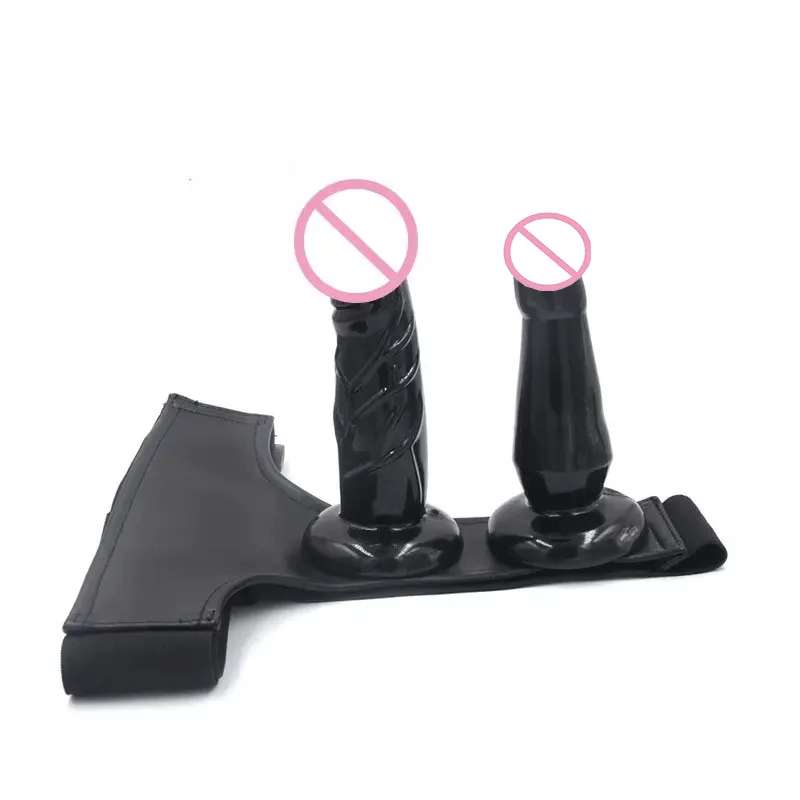 Design Leather Wearable Vibrator for Women Dildo with Belt Penis Strap-On for Lesbian Couples