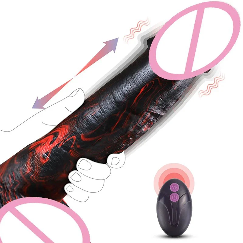 Remote Control Realistic Thick Dildo Vibrator G Spot Vagina Anal Sex Stimulation Vibrating Thrusting Monster Dildo for Women Men