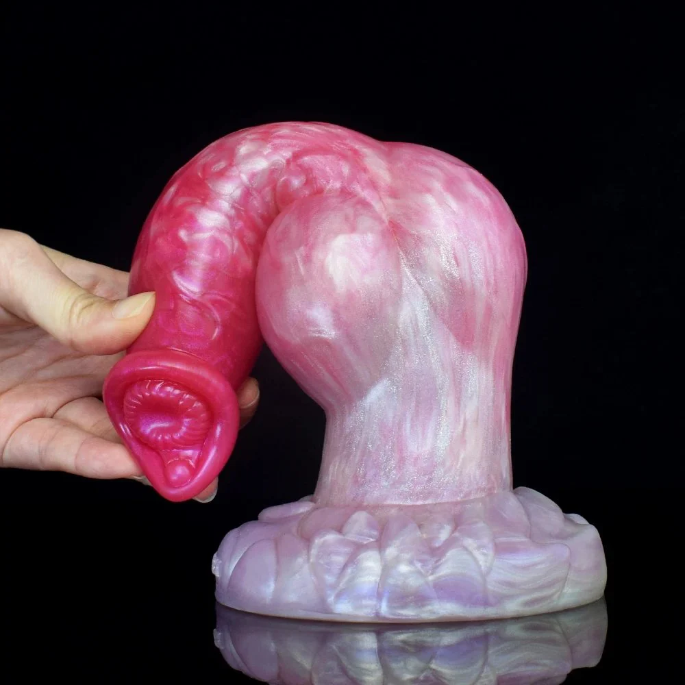 Color Rubber Large Size Dildo Top Customized Dog Knot Penis Dildo Soft Sex Toys Designed for Women Men