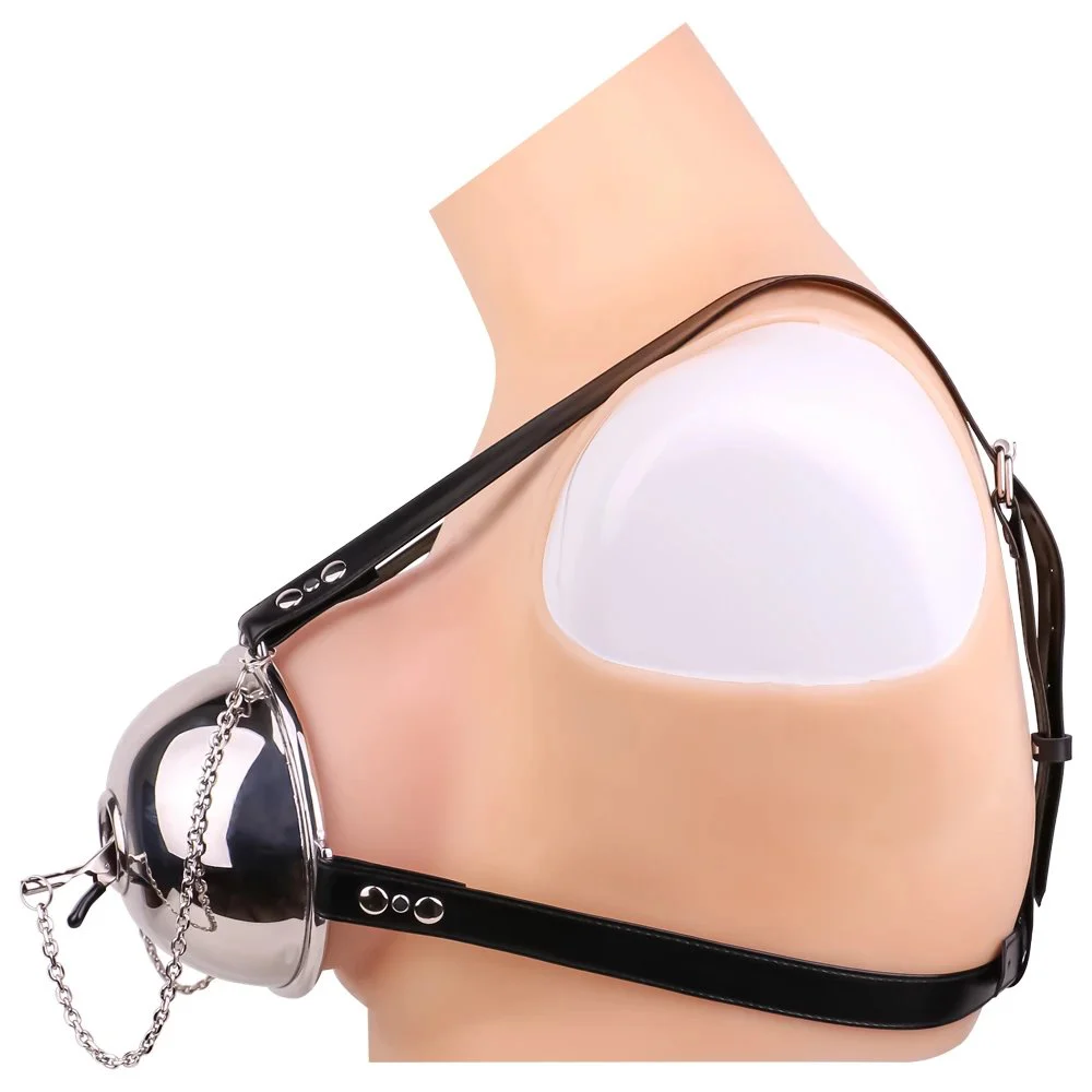 Nipple Clamp Kingkong Shield Fetish Metal Stainless Steel Nipple Clip PU Leather Bondage Couple Flirting Fun Toys