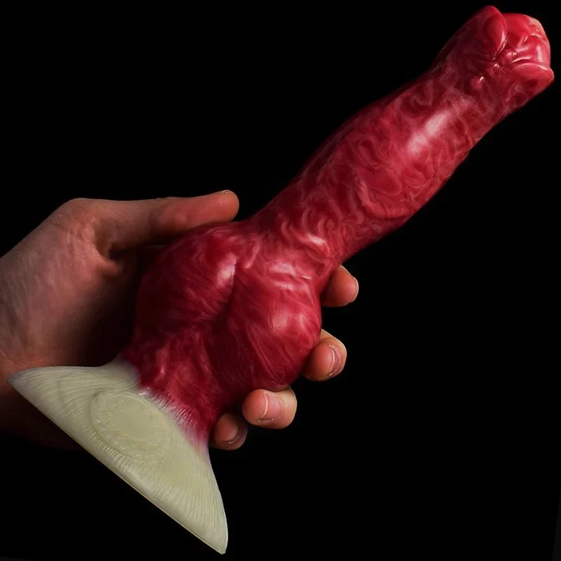 Red Color Animal Dog Knot Dildo Vagina Anal Sex Toys Silicone Artificial Penis for Beginners