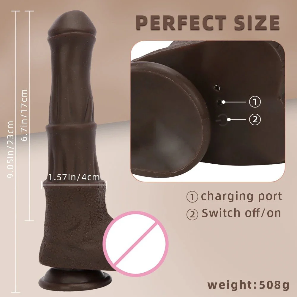 Remote Control G-Spot Prostate Heating Stimulation Silicone XL Large Realistic Horse Penis Thrusting Dildo Vibrator for Women