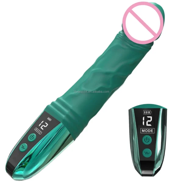 USB Rechargeable Sex Toy Realistic Silicone Women G Spot Dildo Vibrator with LCD Screen Display