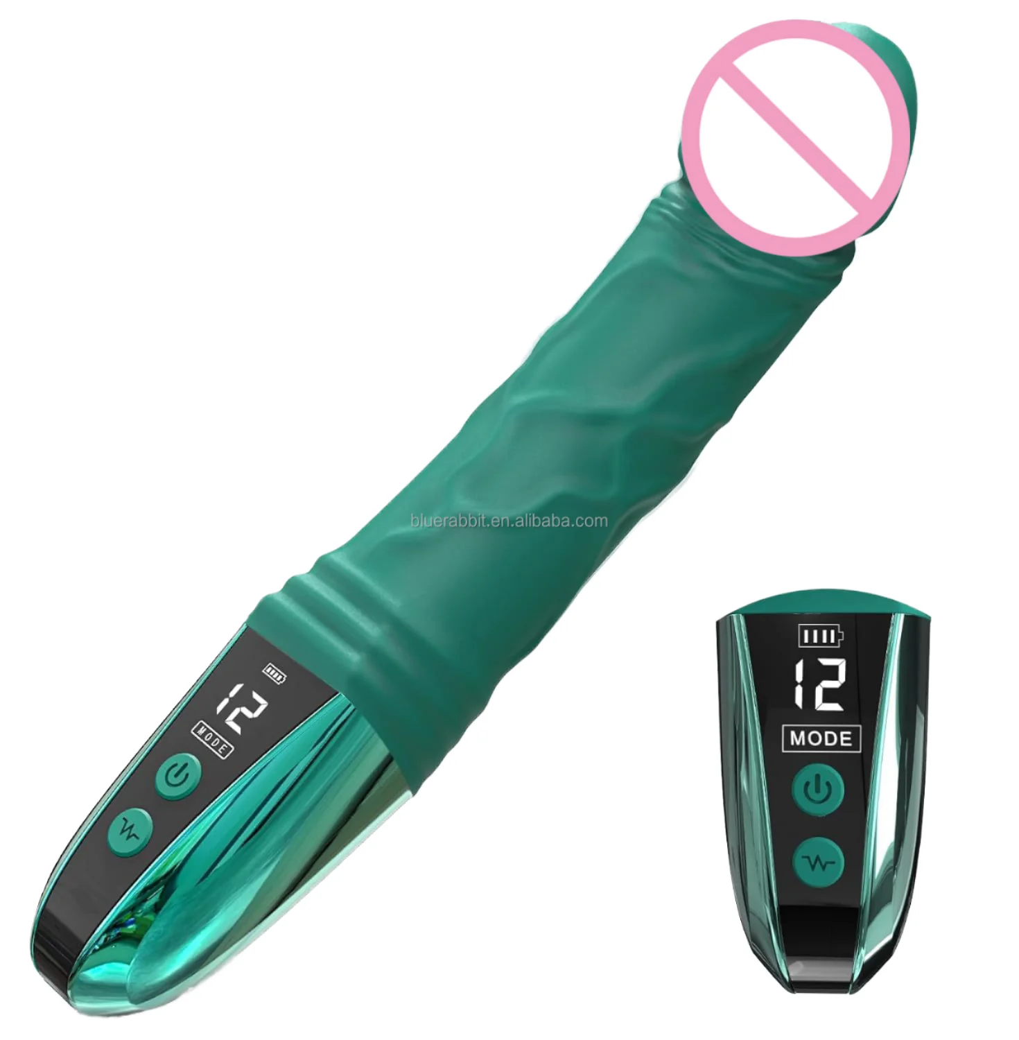 USB Rechargeable Sex Toy Realistic Silicone Women G Spot Dildo Vibrator with LCD Screen Display
