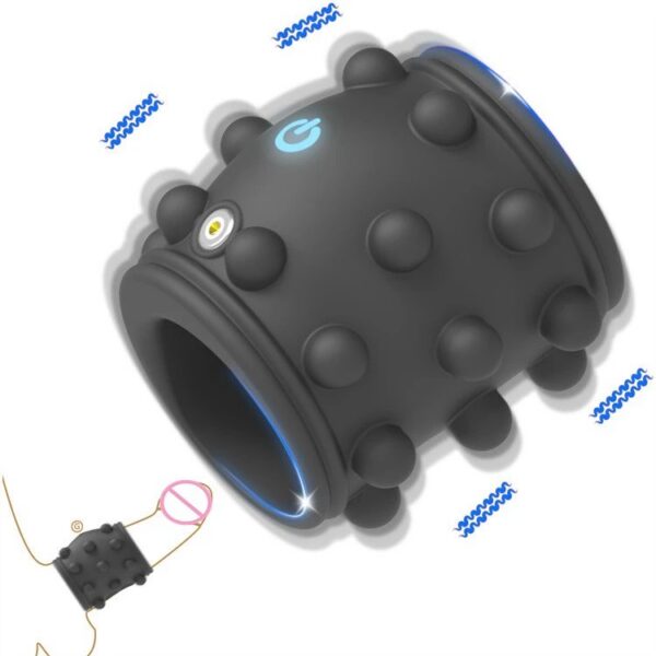 USB 10 Modes Delay Ejaculation Silicone Penis Ring Male Glans Masturbation Vibrating Cock Ring Sleeve