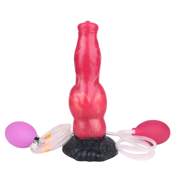Fantasy Inflatable Squirting Dildo Anal Plug Thick Big Dog Knot Dildo Animal Penis Realistic Ejaculating Sex Toy for man Women
