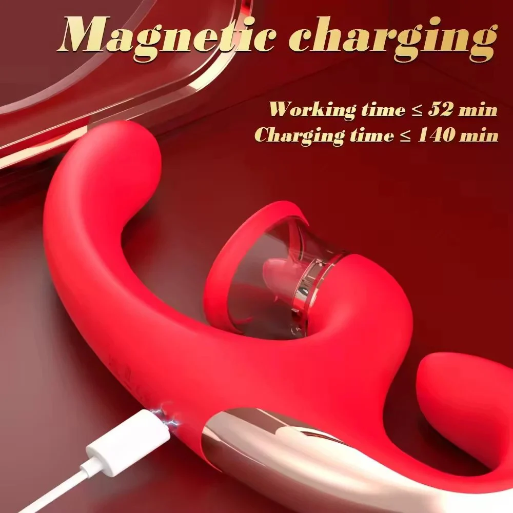 3 in One Strong Female Silicone g Spot Clitoral Tongue Licking Vibradores Para Mujer Sex Toy for Women