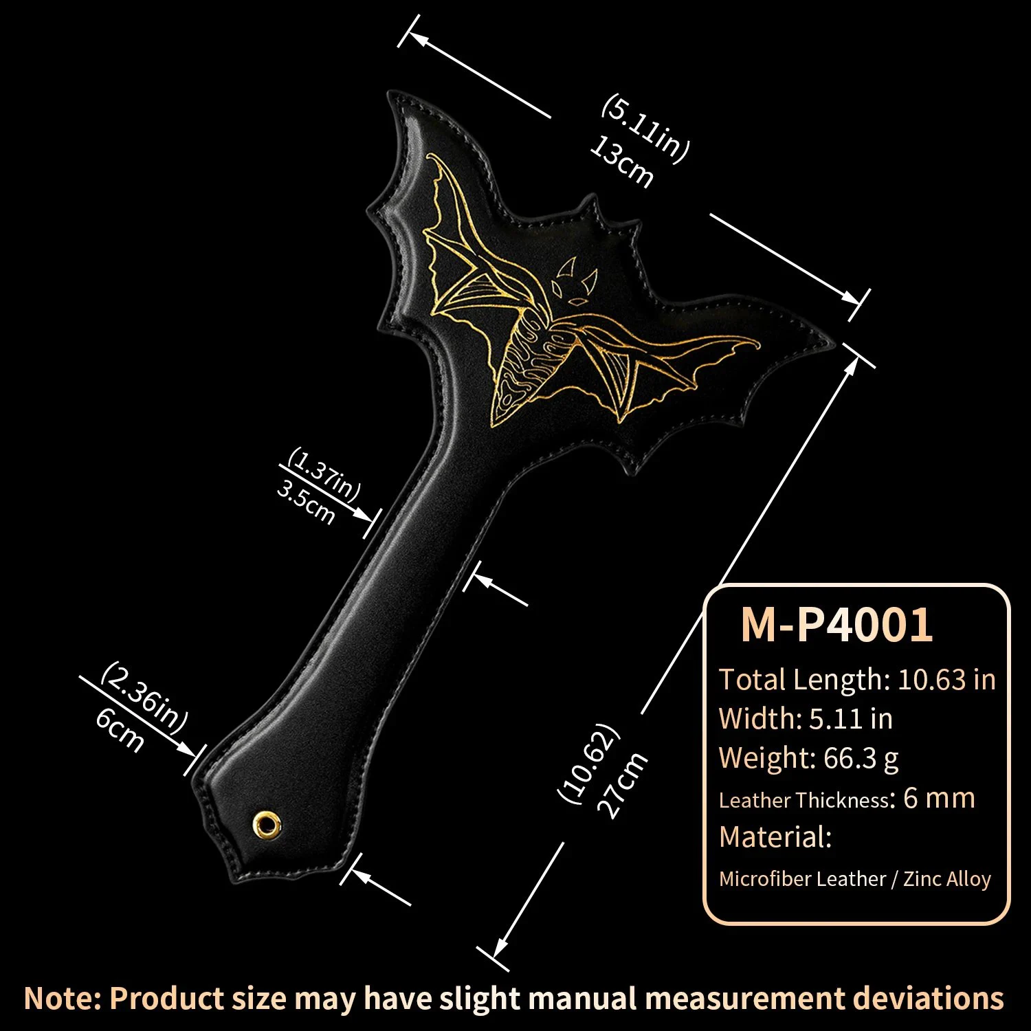 Fantasy Bat Leather Paddle with Crisp Sound for Sensory Pleasure, Adult 18+ Intimate Toy for Enthusiasts