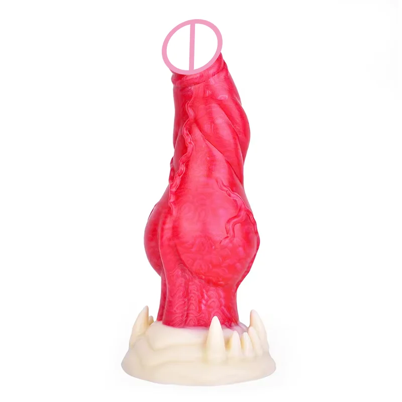 Dog Dildo Realistic Silicone Dildo Penis Strong Stimulation Alien Dildo Dog Vibrating with Big Knot for G Spot