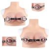 Goddess Sexual Breast 304 Stainless Steel + PU Leather Goddess Breast Restraint Nipple Clamps Suitable for Bdsm Games