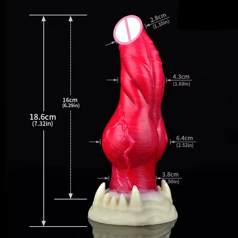 Dog Dildo Realistic Silicone Dildo Penis Strong Stimulation Alien Dildo Dog Vibrating with Big Knot for G Spot