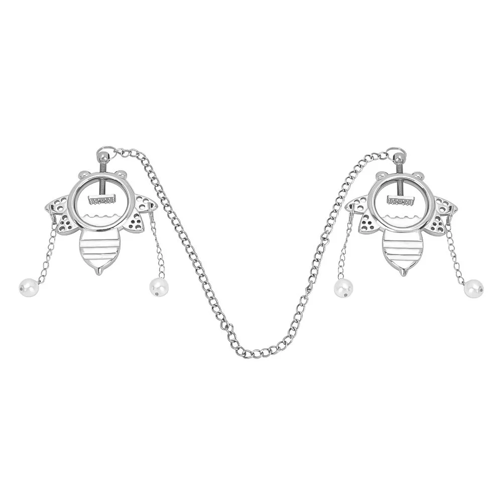 Metal Nipple Clamp Wearable Chain Leather Nipple Clamp Bondage Sexy Underwear Painful Game Adult Flirting Sex Toy