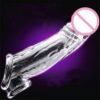 7-Inch Transparent Men's Cock Enlarger Ring Sex Toy Strong Penis Sleeve