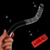 Double Beads Crystal Glass Dildo Faked Penis Female Vagina or Gay Butt Plug Masturbation