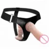 Double Dildo Strapon Elastic Harness Strap on Dildo Lesbian Couples Sex Product