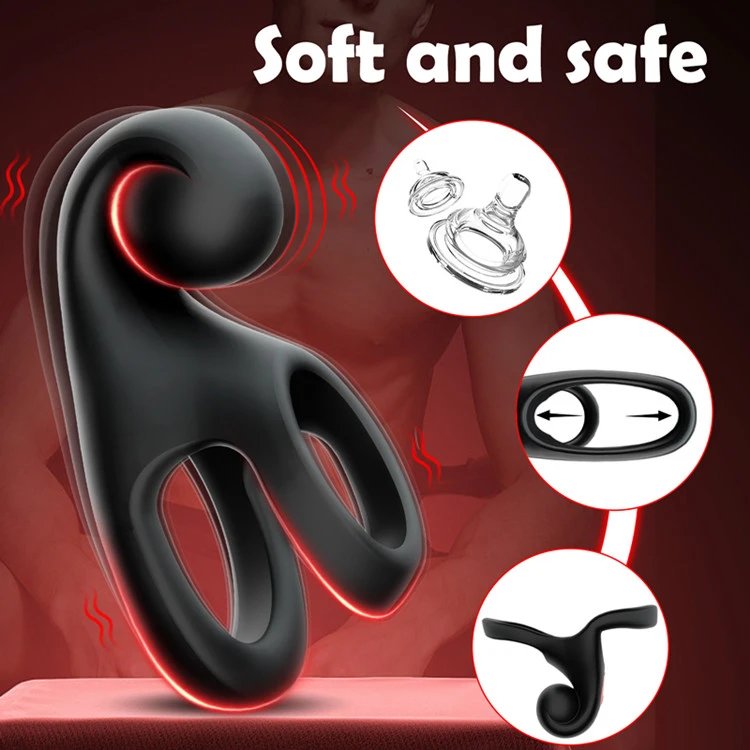 10 Frequency Male Penis Delayed Ejaculation Cock Ring Vibrator for Male Masturbation