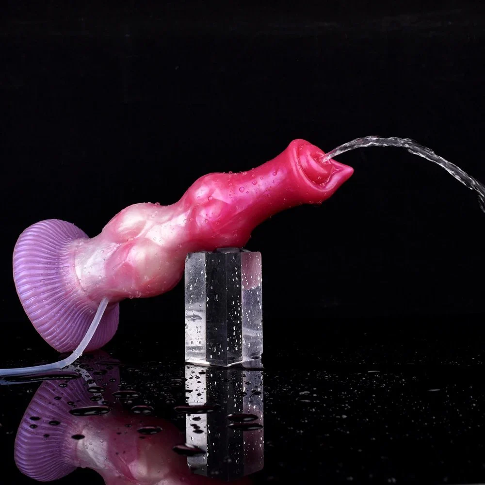 Huge Dog Squirting Dildo Peachiness Double Knot With Sucker Realistic Man Ejaculation Women Masturbation Sex Toy for Women