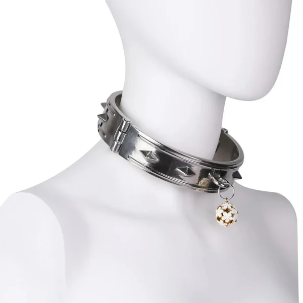 Heavy Metal Collar with Chain Bondage Slave Cosplay Costume for Man Woman Couple Pleasure