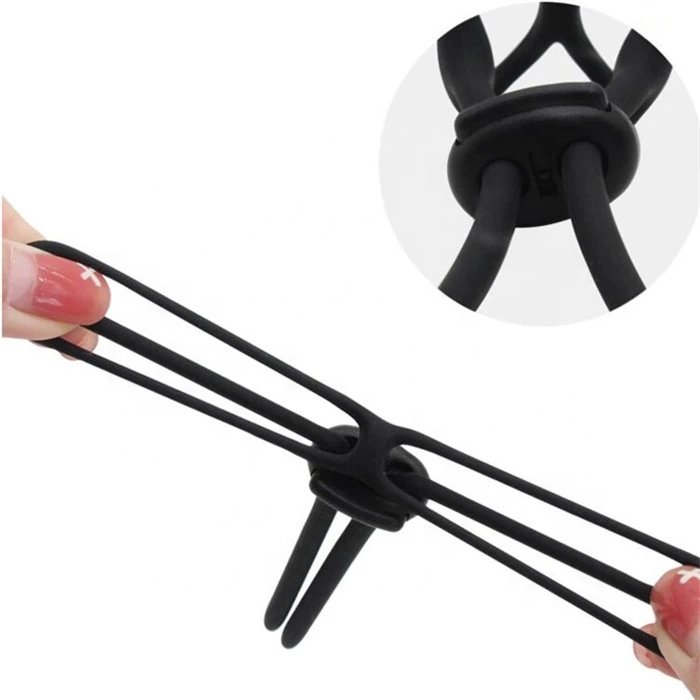 Adjustable Silicone Lasso Cock Ring for Men Delay Ring Locking Scrotum Male Sex Toys