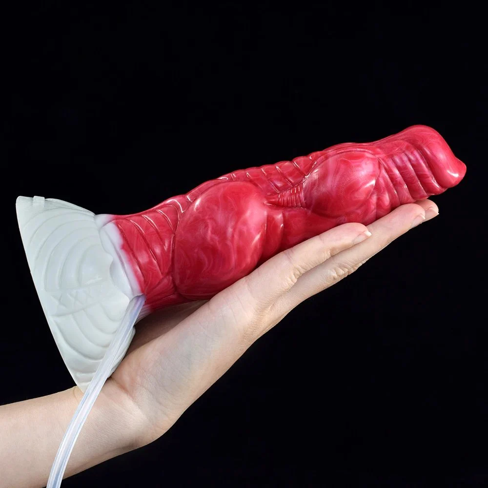 Ejaculation Dog Dildo with Suction Cup 4 Knots Scale Animal Squirting Penis Fantasy Dick Masturbation Butt Plug Sex Toy