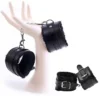 Male Sexy Bondage Novelty Fetish Leather Handcuffs Harness Style Restraint for Adult Use