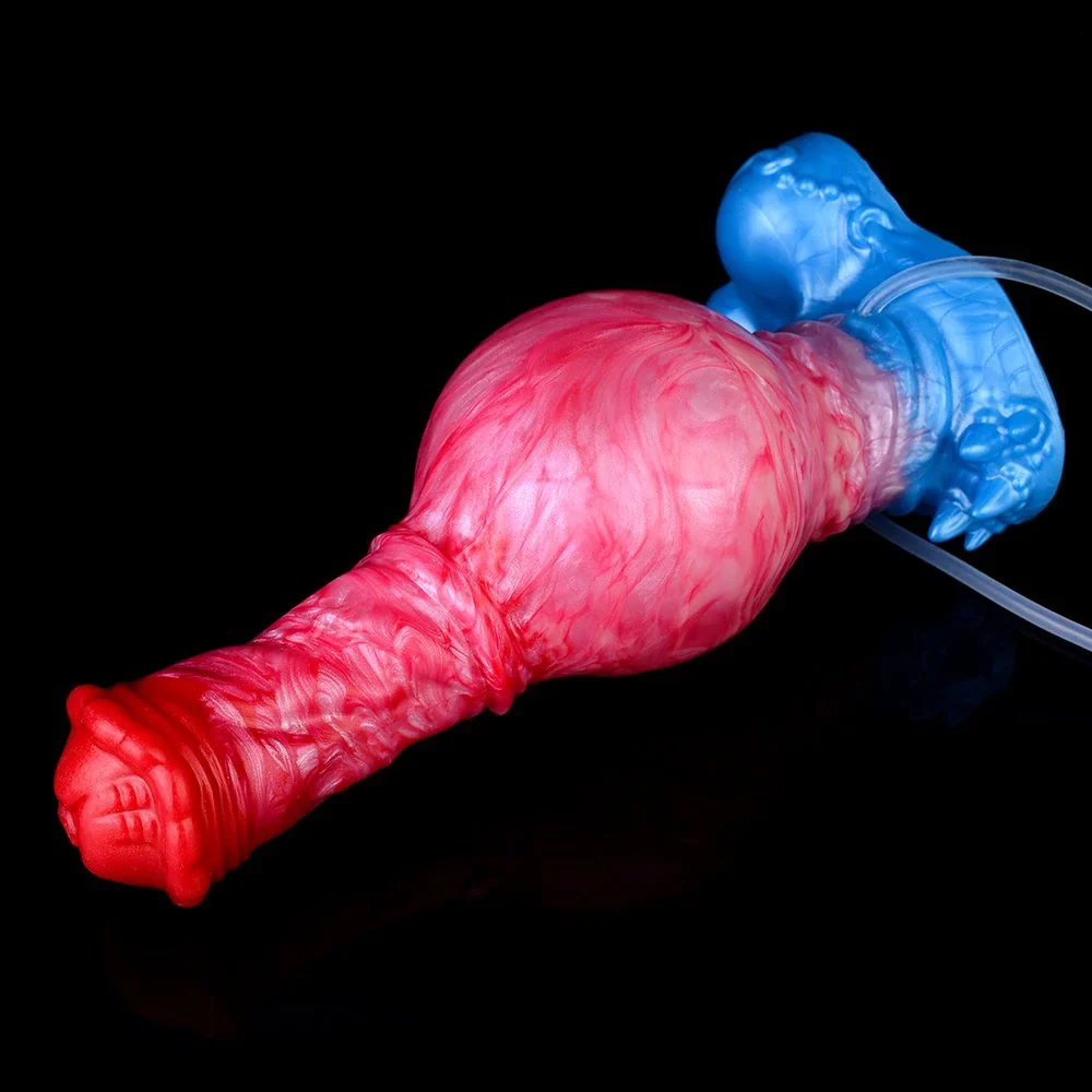 Fire Dragon Inflatable Water Spray Dildo Fantasy Monster Dildo Soft Silicone Spray Dildo Masturbator Adult Sex Toys