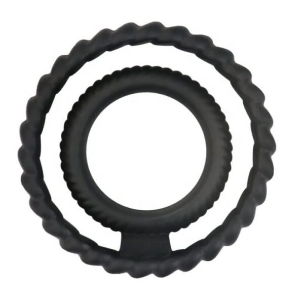 Double Cock Ring for Men Waterproof Silicone Black Vibrating Penis Ring Sex Toys for Delay Ejaculation Men's Properties
