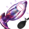 Large Fantasy Monster Alien Anal Dildo Toys Inflatable Butt Plug T-Shape Base Huge Silicone Prostate Toy for Expanding Anal Fun