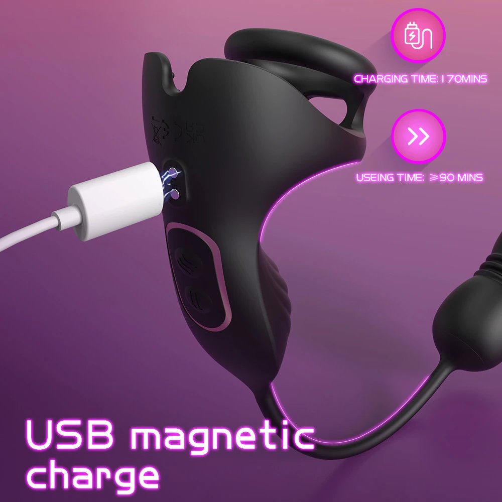 Double Ring Lock Precision Lock Precision Ring Interactive Toy Telescopic Vibrator