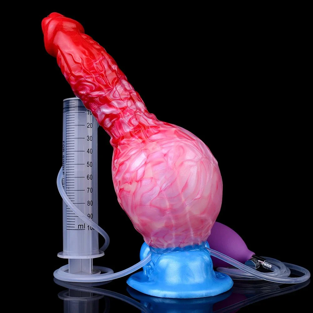 Inflatable Water Spray Simulation Sex Fantasy Monster Dildo Soft Silicone Spraying Dildo Masturbator Adult Fun Sex Toy