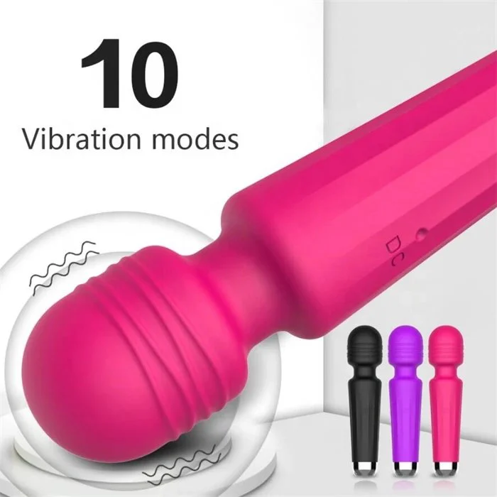 USB-powered 10-Mode Vaginal and Clitoral Wand G-Spot Vibrator Sex Product for Stimulating