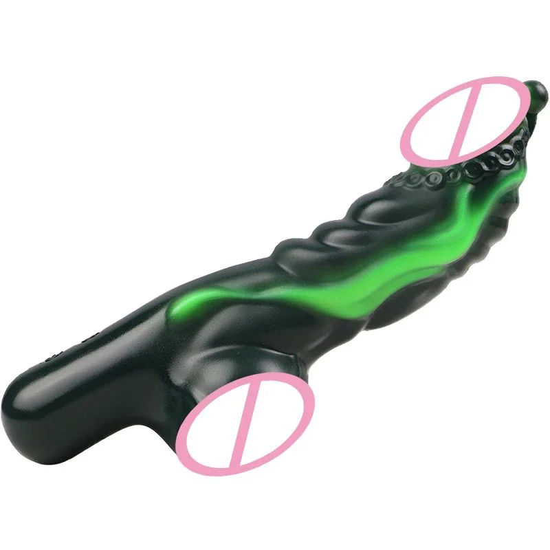 Vibrating Non-vibrating Optional Soft alien Shaped Female Masturbator Dual Head Heated Silicone Vibrator Multi-Frequency