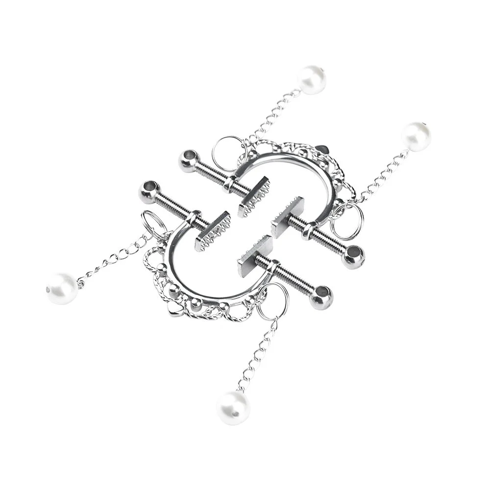 Metal Silver Breast Chain for Women Lesbian Couple Game